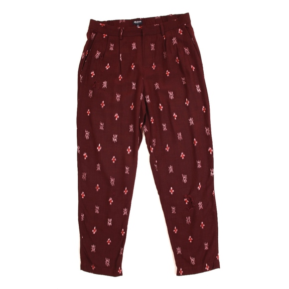 Madewell Delaney Slouch Trousers in Burgundy Ikat - Picture 4 of 7